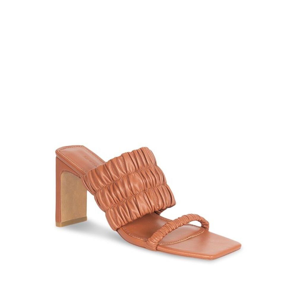 JONATHAN SIMKHAI Womens Cinnamon Brown Felix Block Heel Slip On Heeled Sandal 37